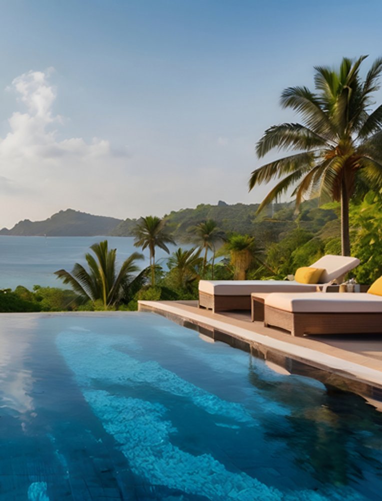 Wunderschöne Aussicht auf das Karibische Meer.